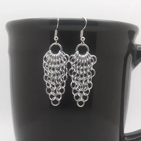 European Leaf 18 gauge Handmade Chainmaille Earrings