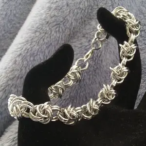 Double Spiral Half Byzantine 18 gauge Handmade Chainmaille Bracelet