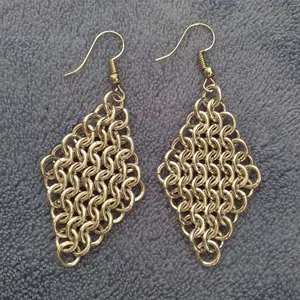 European Diamond #4 18 gauge Handmade Chainmaille Earrings