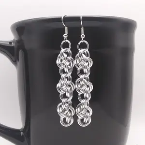 Double Cloud Cover 18 gauge Handmade Chainmaille Earrings