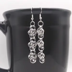 Double Cloud Cover 20 gauge Handmade Chainmaille Earrings