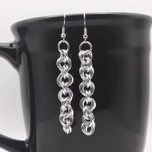 Mobius Chain 18 gauge Handmade Chainmaille Earrings