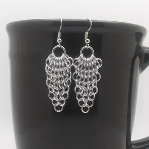 European Leaf 18 gauge Handmade Chainmaille Earrings